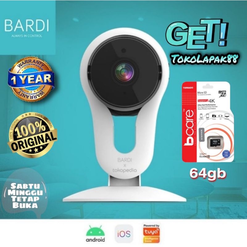 Jual BARDI Smart Indoor Static IP Camera CCTV TPD + Memory 64gb