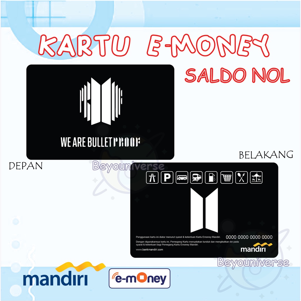 Jual KARTU E-money BTS Proof Logo Album We Are Bulletproof Etoll Flazz ...