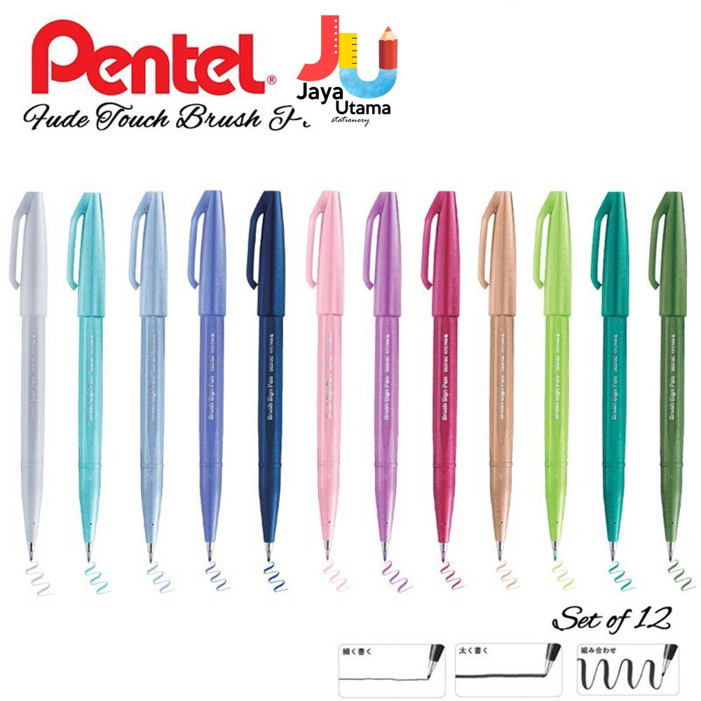 Jual Pentel Fude Touch Brush Sign Pen SES-15C NEW COLOR | Shopee Indonesia