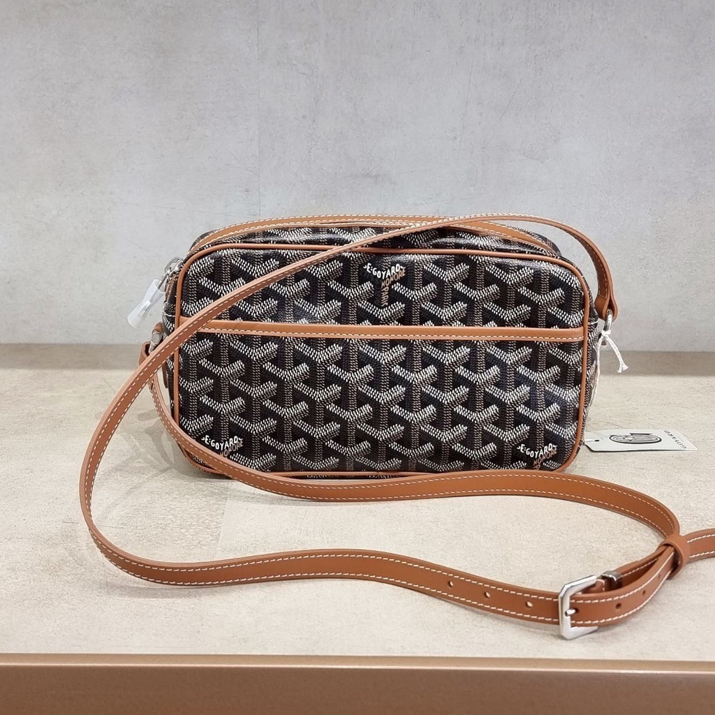 Jual Goyard Cap Vert Camera Bag Pm Tan Shopee Indonesia