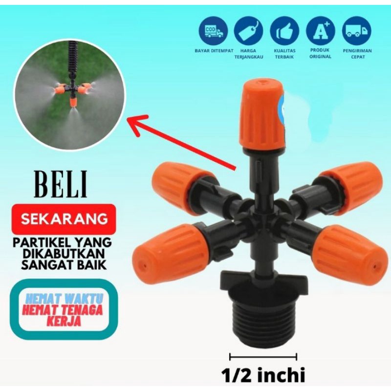 Jual Spuyer Sprinkler sprayer kabut 5 arah 1/2 inchi | Shopee Indonesia