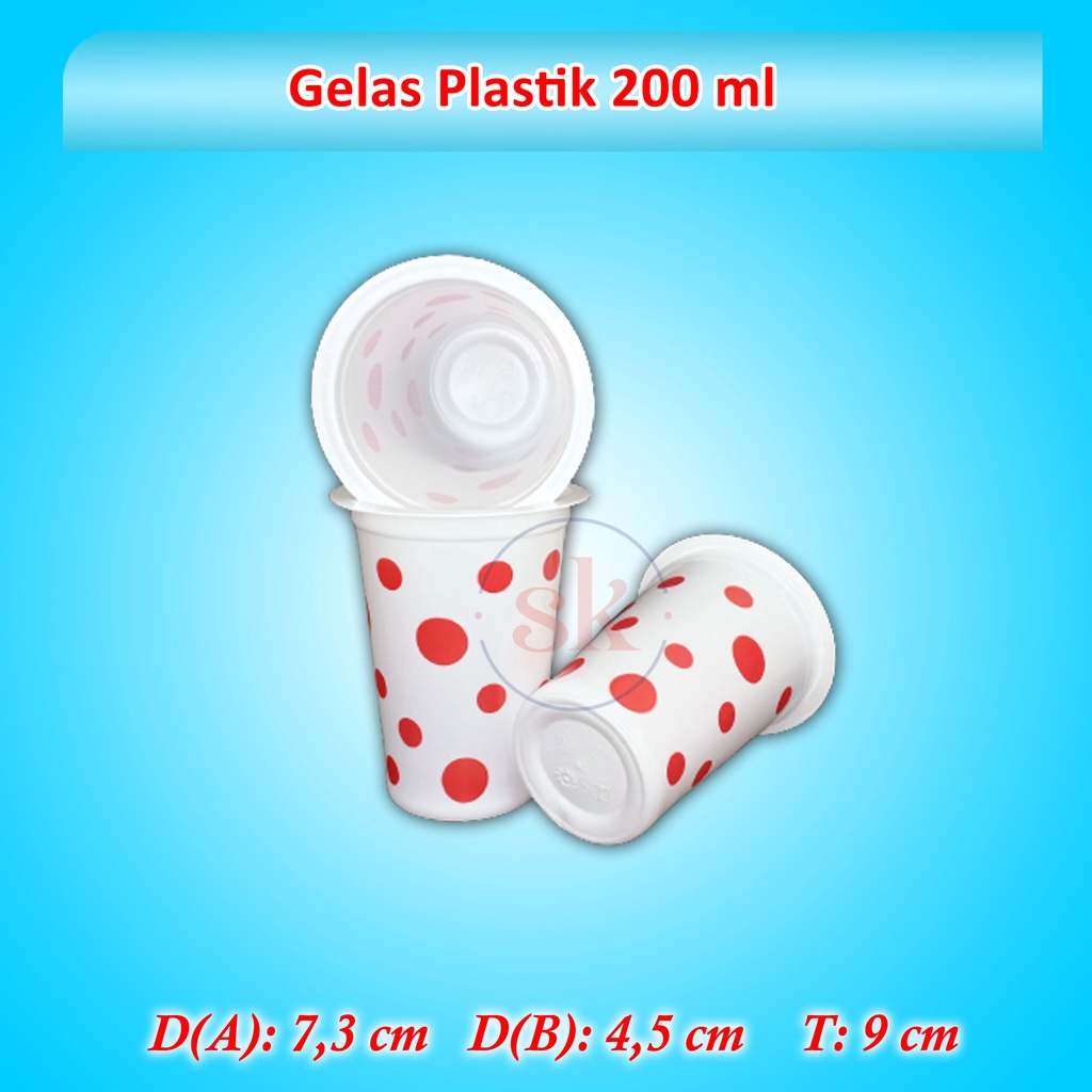 Jual Isi 50 Gelas Plastik 200 Ml Bola Bola Cup Plastik Motif Polkadot 200 Ml Shopee Indonesia 2965