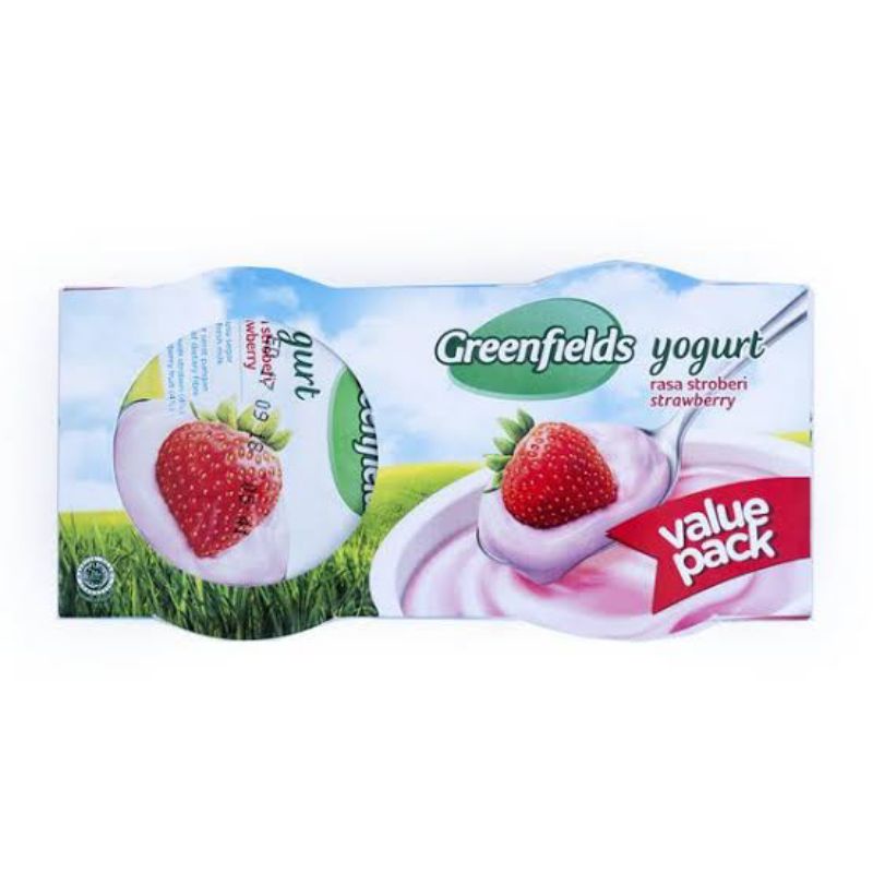 Jual GREENFIELDS YOGURT STRAWBERRY VALUE PACK 2x125g | Shopee Indonesia