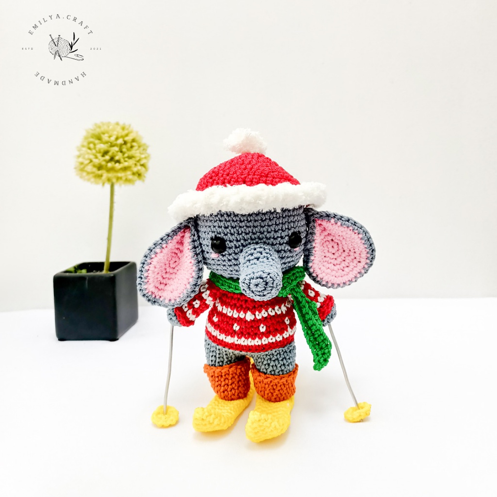 Jual Boneka Rajut Gajah ( Elaine The Elephant Amigurumi ) | Shopee ...