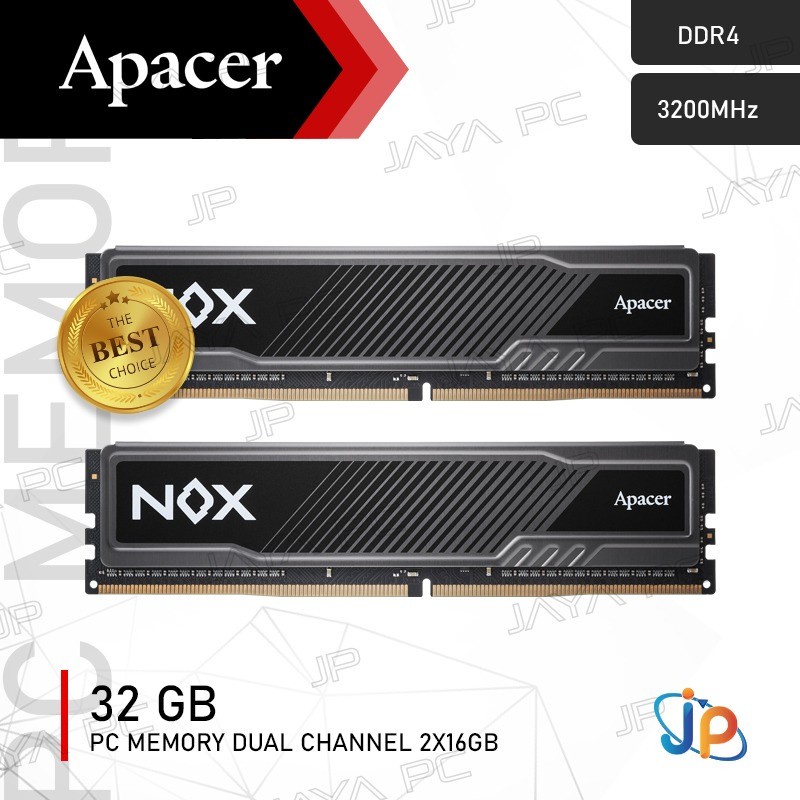 Jual Memory Apacer NOX DDR4 PC25600 3200Mhz 32GB 2x16GB Ram | Shopee ...