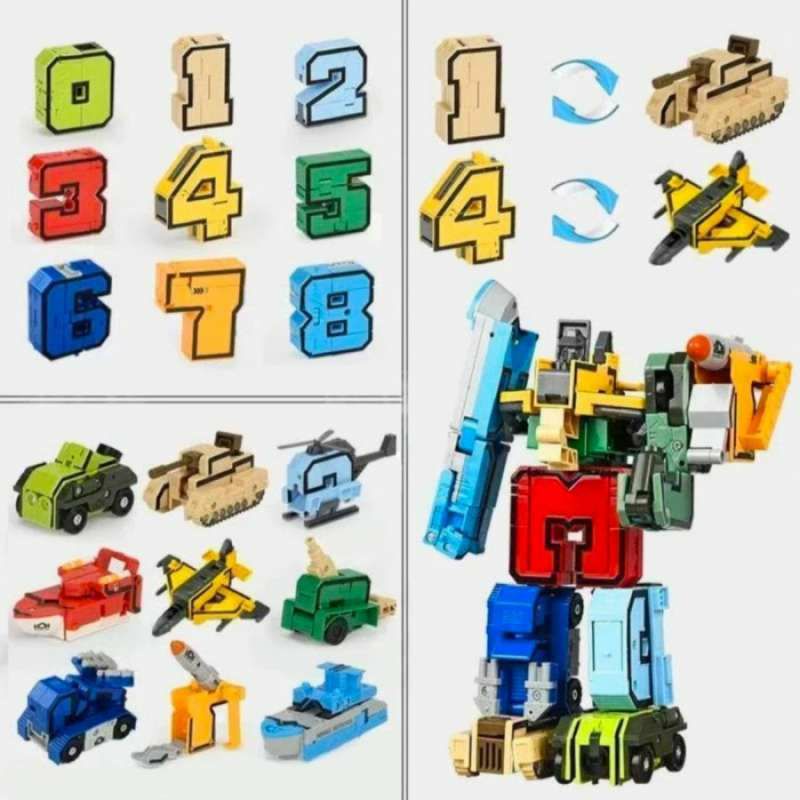 Jual 5 Pcs Mainan Robot Angka Mainan Anak Bisa Berubah | Shopee Indonesia