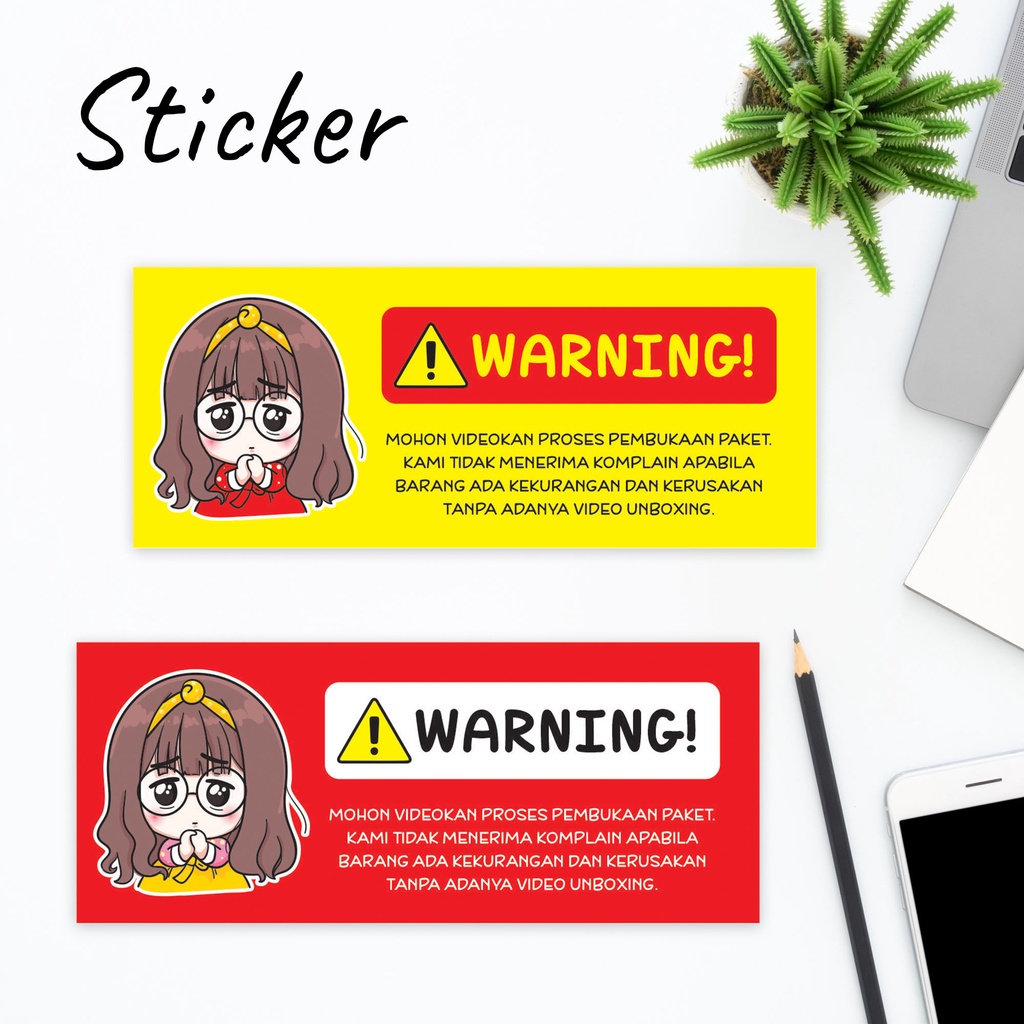 Jual Stiker Video Unboxing Vu Label Paket Warning Shopee Indonesia