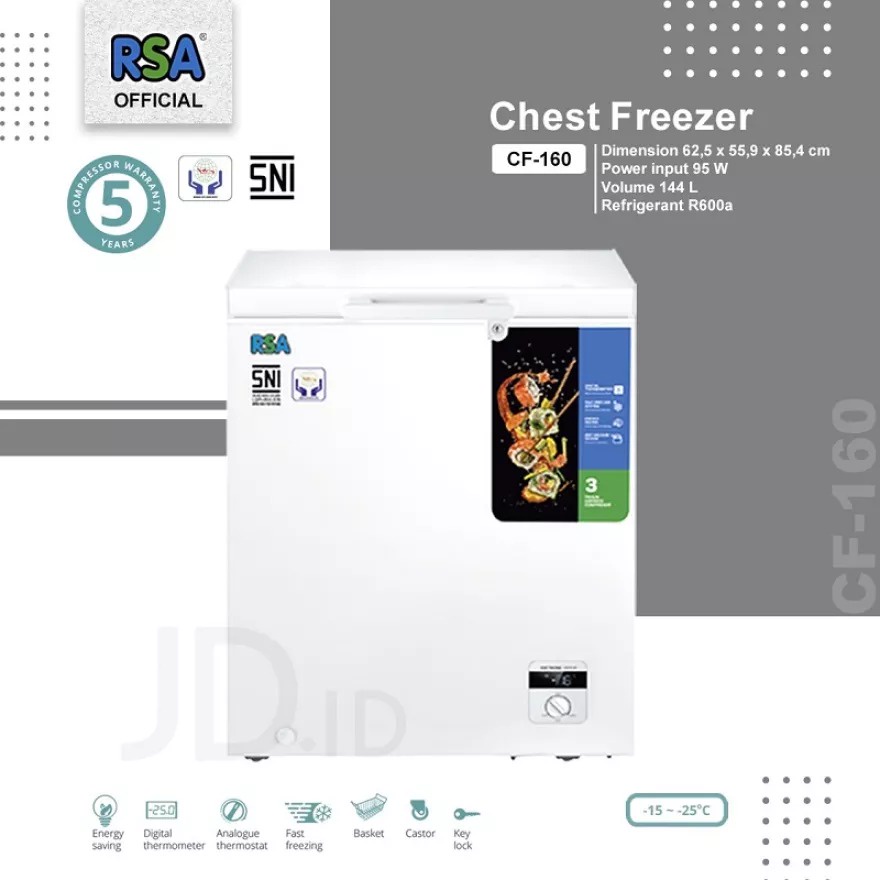 Jual RSA Freezer box CF 160 - 144 Liter (Bogor-Depok) | Shopee Indonesia