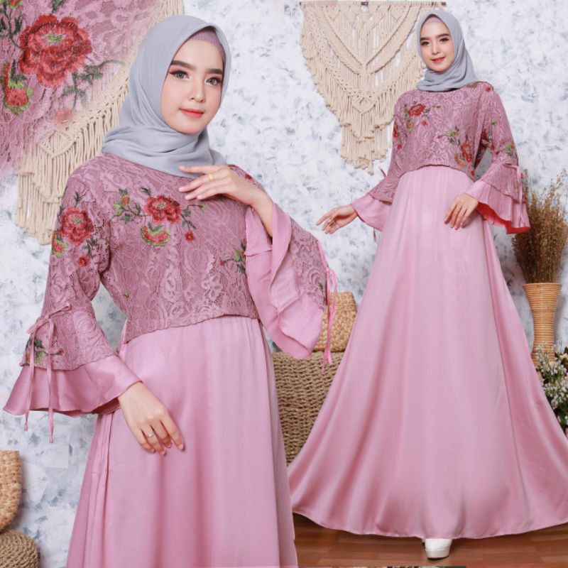 Kombinasi brokat satin clearance dress