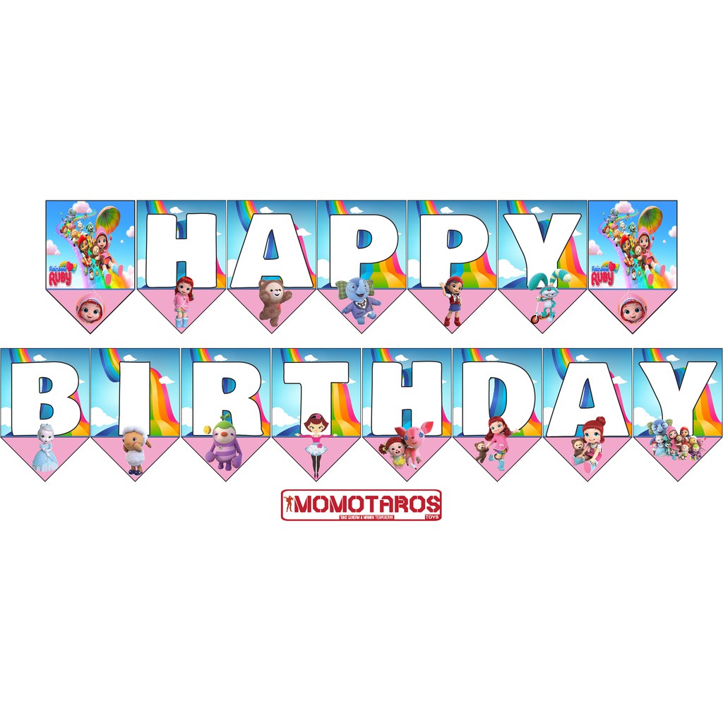 Jual Banner HBD Rainbow Ruby set | Shopee Indonesia