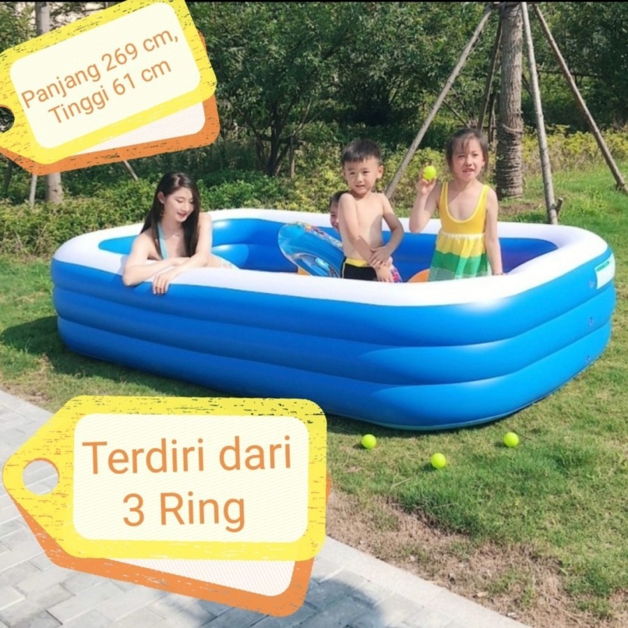 Jual [269x177x61cm] KOLAM RENANG ANAK JUMBO Inflatable Pool | Shopee ...