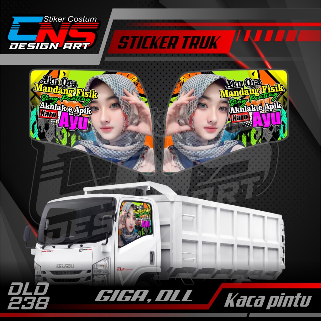 Jual Stiker Kaca Pintu Depan Truk ISUZU GIGA Custom Foto Cewek Cantik ...