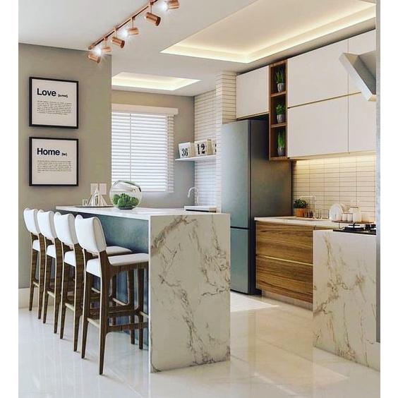 Jual Meja Minimalis Luxury Motif Granit Lapisan HPL Anti Panas Anti ...