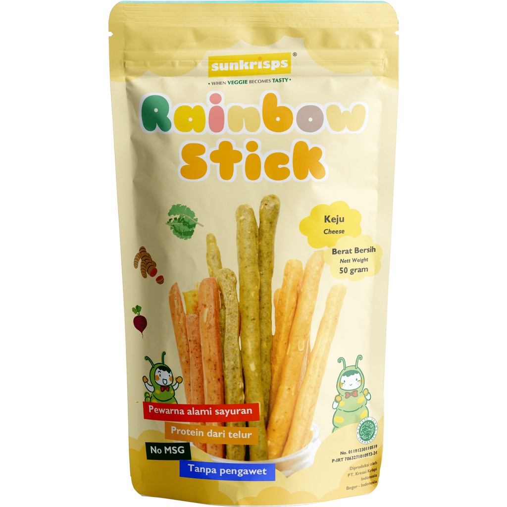Jual Rainbow Stick Puff Sunkrisps | cemilan snack anak sehat alami NO ...