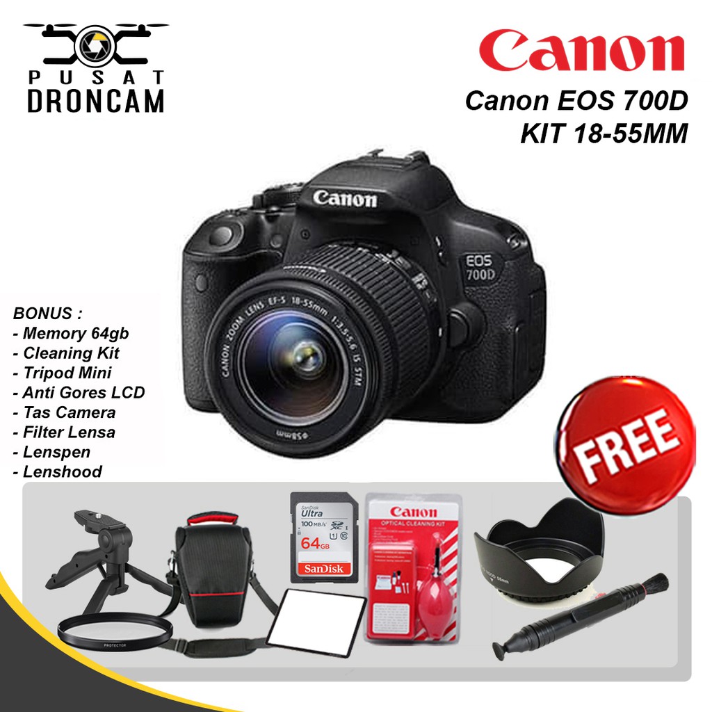 Jual Canon EOS 700D Kit EF-S 18-55mm IS II - IS STM - III / Kamera ...
