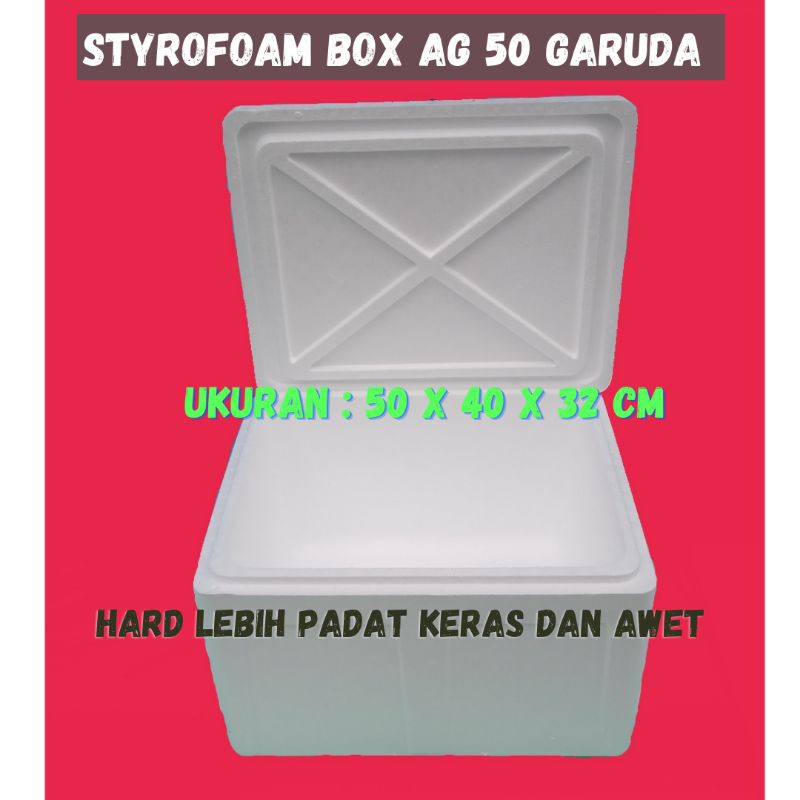 Jual styrofoam box / sterofoam box AG 50 HARD GARUDA anti rembes