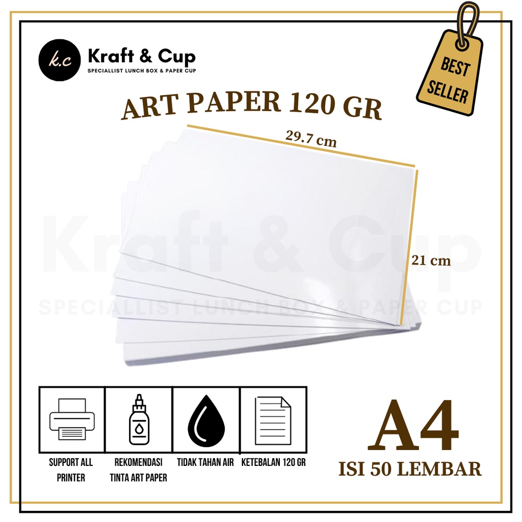 Jual Kertas Art Paper A4 120 gsm isi 50 lembar / Kertas Art Paper 120