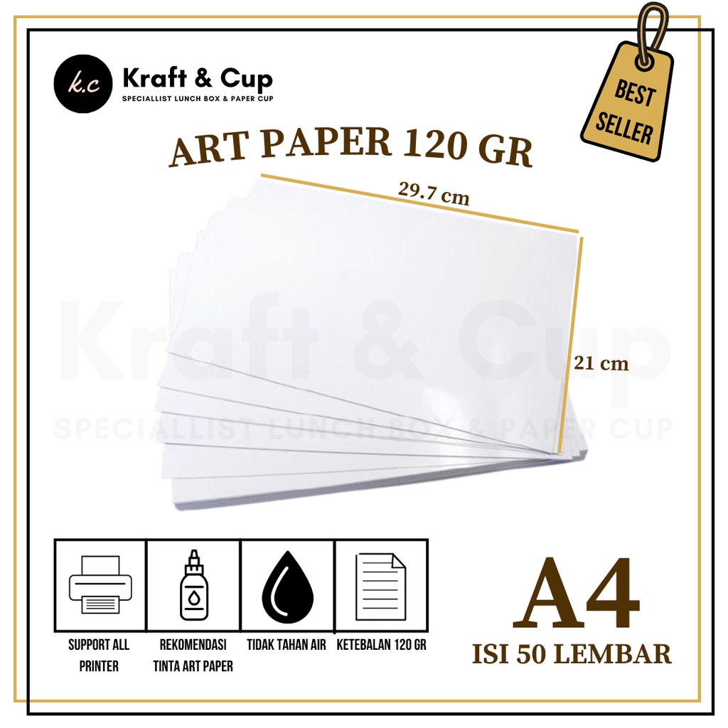 Jual Kertas Art Paper A4 120 Gsm Isi 50 Lembar Kertas Art Paper 120