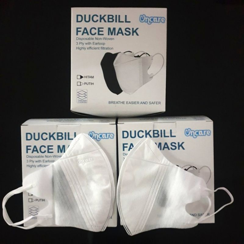 Jual MASKER DUCKBILL ONCARE HITAM PUTIH 3 PLY ISI 50 PCS [PERFECTHOME ...