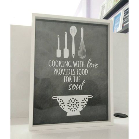Jual hiasan untuk dapur kitchen set ukuran 30x40 frame kayu | Shopee ...