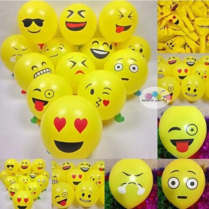 Jual Balon Latex Emoticon Balon Latex Emoji 12 Inch Per Pack Isi 100