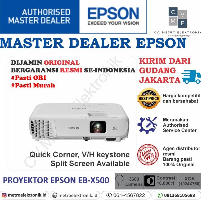 Jual PROYEKTOR EPSON EB-X500 EBX500 EB X500 PENGGANTI EB X400 XGA ...