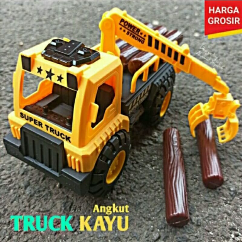 Jual Truck Logging Kayu Ak93 Mainan Anak Truck Muat Kayu Keren Warna