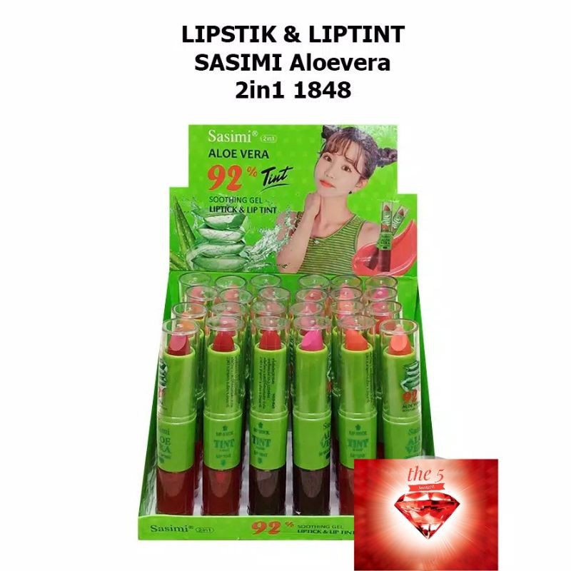 Jual LIPSTIK & LIP TINT SASIMI ALOE VERA ( HARGA 6 PCS ) Shopee Indonesia