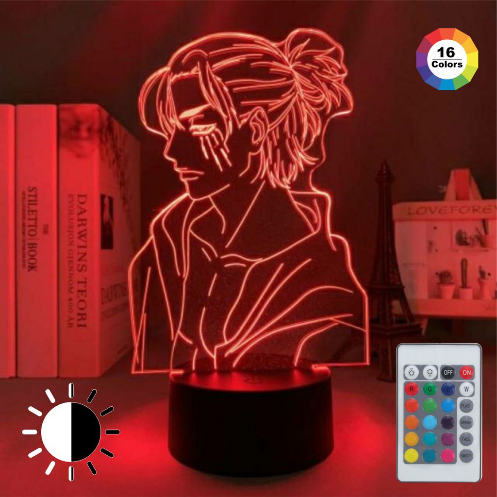 Jual Lampu Tidur Akrilik Anime Eren Besar Rgb Warna Plus Remote