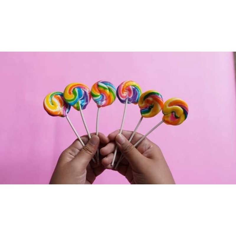 Jual Permen Lolipop 4 Cm SPIRAL LOVE BULAT (1 PCS/SATUAN) | Shopee ...