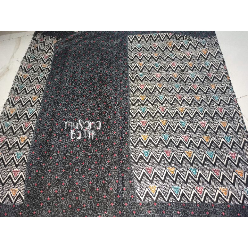 Jual HT kain bahan batik rang rang batik zig-zag abu hitam | Shopee ...