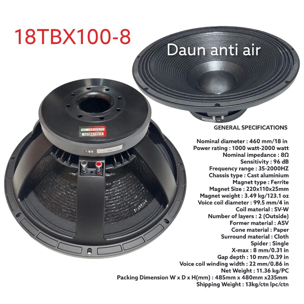 B&c 18tbx100 hot sale