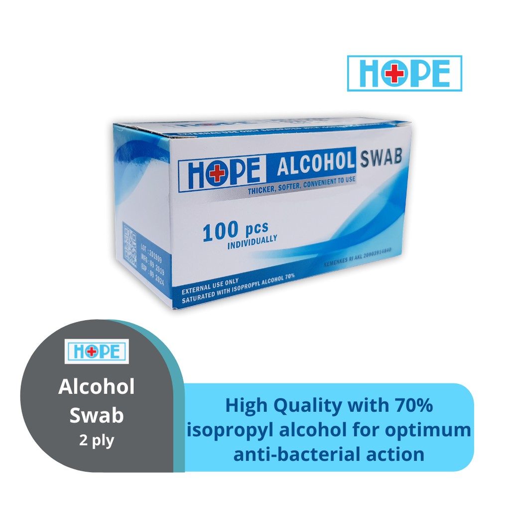 Jual HOPE - Alcohol swabs 2 ply 100 lembar | Shopee Indonesia