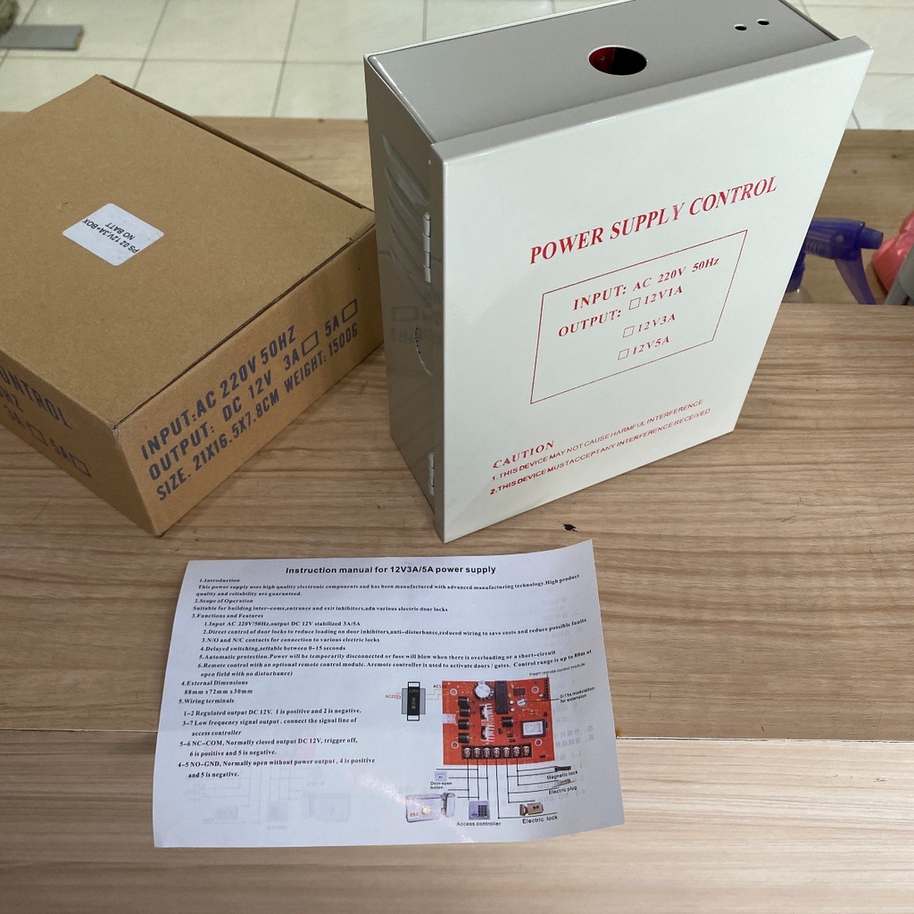 Jual POWER SUPPLY FOR ACCESS CONTROL PS 02 12V, 3A + BOX PANEL Listrik ...