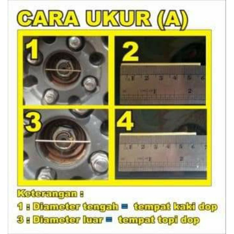 Jual DOP VELG MOBIL TUTUP AS RODA VELG VARIASI KERUCUT CANDY RED ...