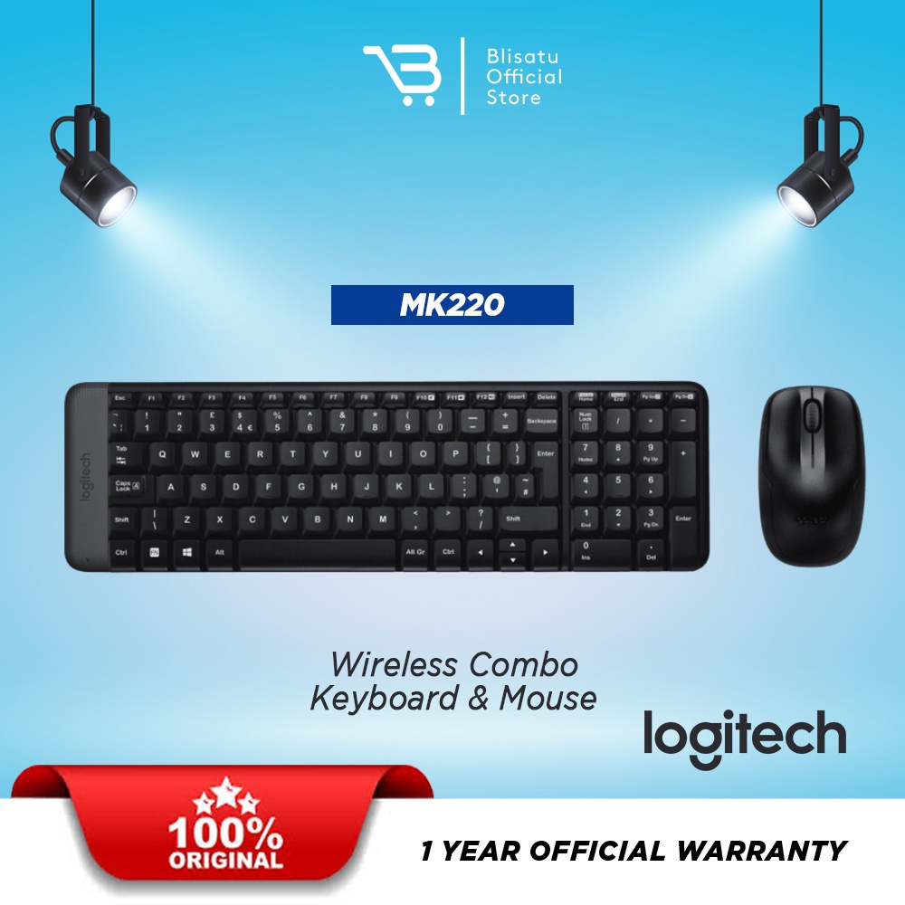 Jual Logitech MK220 Wireless Keyboard Mouse Combo | Shopee Indonesia