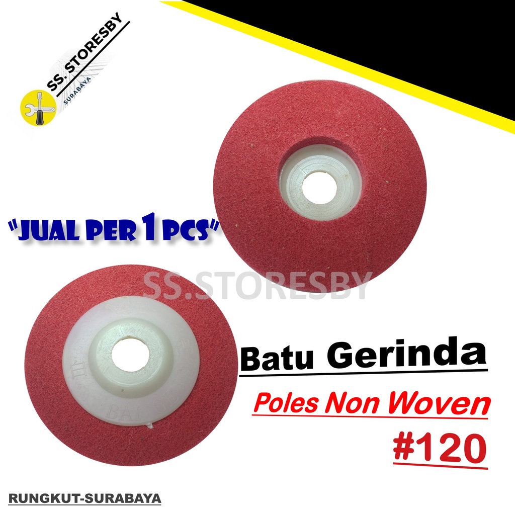 Jual MATA GERINDA AMPLAS BATU GRINDA NON WOVEN 4 IN GRIT 120 SPON POLES ...