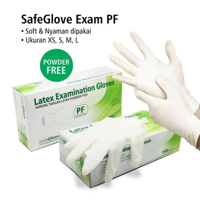 Jual Safeglove Exam Pf Sarung Tangan Latex Non Powder Shopee Indonesia