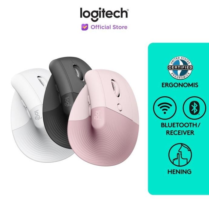 Jual Logitech LIFT Mouse Ergonomic Vertical Wireless Bluetooth Silent ...