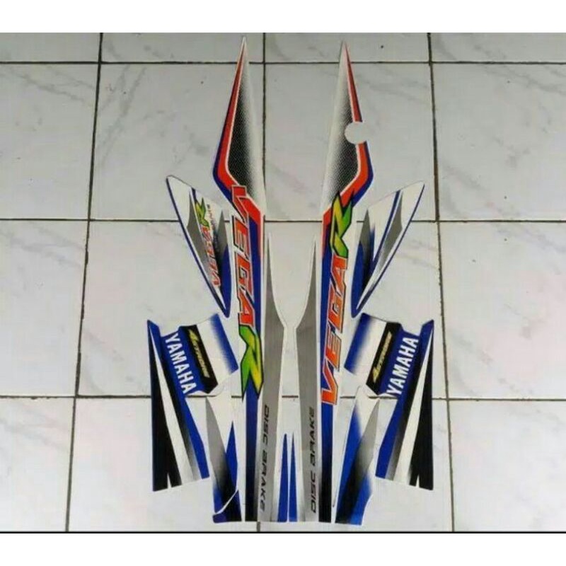 Jual sticker striping lis bodi motor yamaha vega r old 2004 biru/orange ...