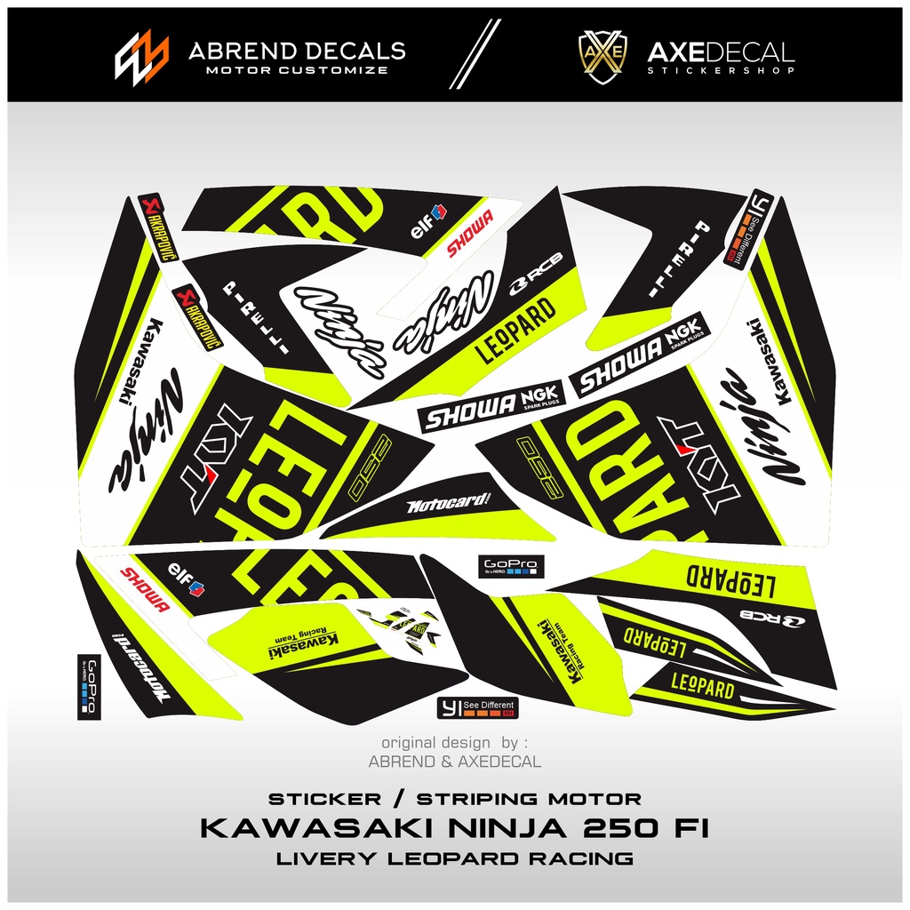 Jual STRIPING NINJA 250 FI LEOPARD STIKER MOTOR KAWASAKI NINJA