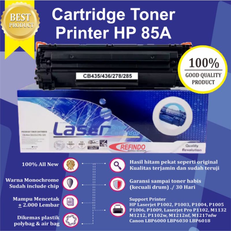 Toner Compatibile HP85A CE285A Nero &ndash; Per HP Laserjet P1102/P1102w