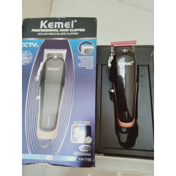 Jual KEMEI PROFESSIONAL CORDLESS CHARGER-1756-10WATT POWER-KOMPLIT-1SET ...