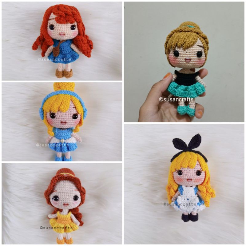 Jual Boneka Rajut Amigurumi Disney Princess Chibi | Shopee Indonesia