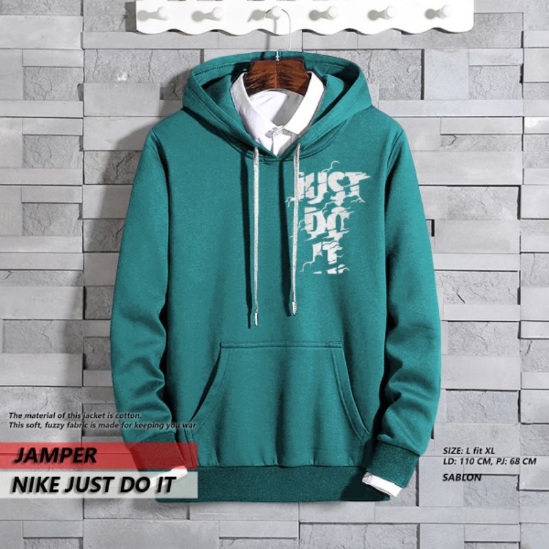 JAMPER HOODIE NIKE JUST DO IT//JAKET PRIA KEKINIAN/BAHAN FLECE