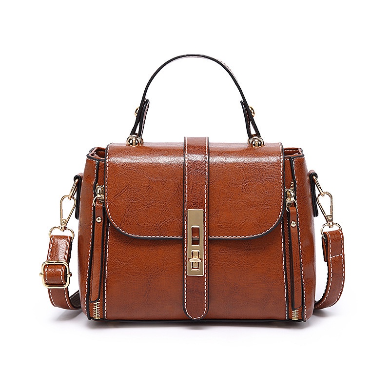 Jual TAS SELEMPANG WANITA PREMIUM KULIT COKLAT MIKITA TA328B7 BRANDED ...