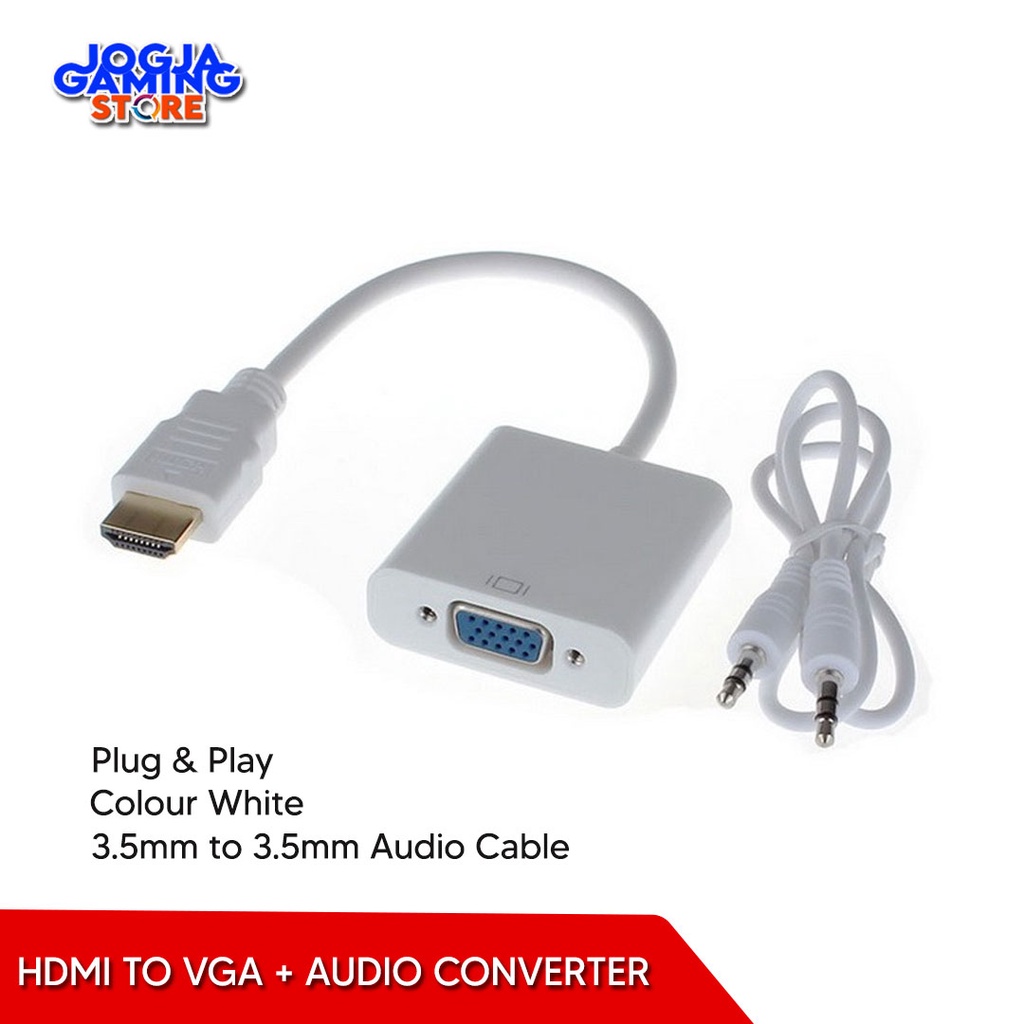 Jual Kabel Converter Hdmi To Vga With Audio Audio Cable Shopee Indonesia