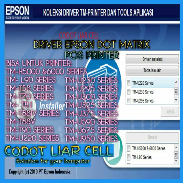 Jual CD DRIVER PRINTER KASIR EPSON TM-U220 U230 L90 T58 T70 DAN LAINYA ...