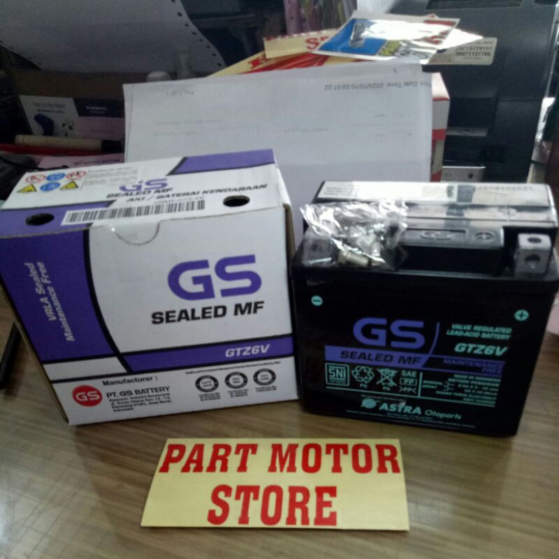 Jual AKI Motor VARIO 125, VARIO 150, SATRIA FU GS ASTRA AKI GTZ6V N MAX