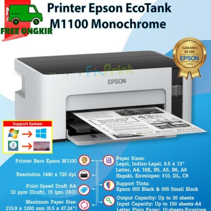 Jual Printer Epson M1100 Monochrome Ink Tank M 1100 M 1100 Arsyananabilah Shopee Indonesia 9327